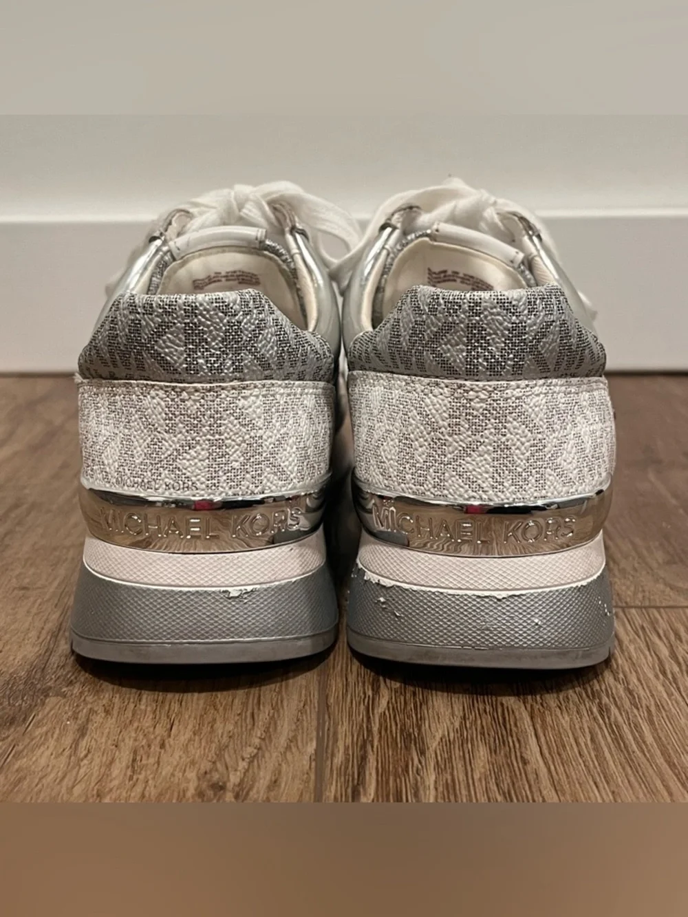 Michael Kors White Allie Wrap Trainer Logo Sneakers